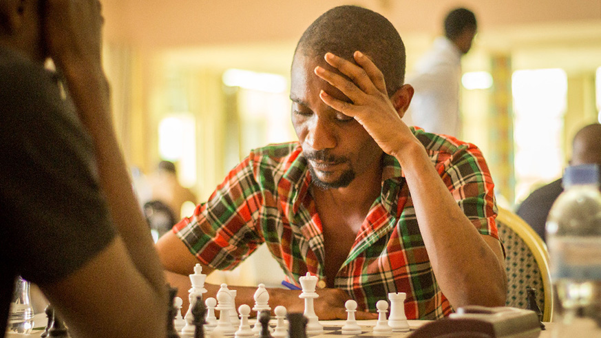 Eugene Kagabo was Rwandau2019s best player in third position. File photo