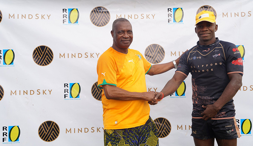 Claude Aime Ezour (left) is the national rugby teamu2019s head coach since February this year. Courtesy.