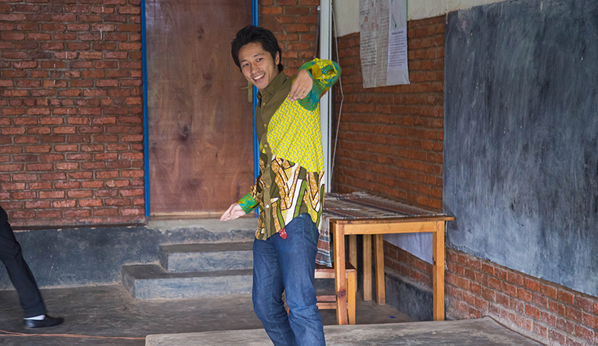 Japanese dance instructor Takanori Nakagome  performs as part of the cultural exchange.