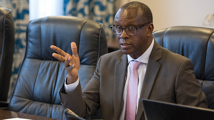 CNLG Executive Secretary Jean Damascu00e8ne Bizimana briefs the parliamentary standing Committee on unity, human rights and fight against genocide about the commissionu2019s annual report yesterday. Nadege Imbabazi.