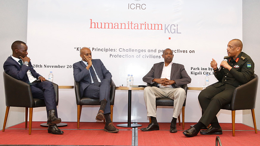 Foreign Affairs minister Dr Richard Sezibera speaks at the public lecture in Kigali on Wednesday. Courtesy.