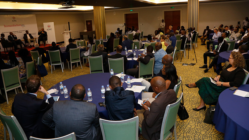 Foreign Affairs minister Dr Richard Sezibera speaks at the public lecture in Kigali on Wednesday. Courtesy.