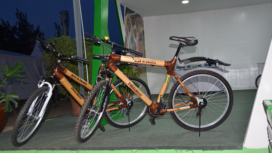 Bamboo Bikes being showcased at Made-in-Rwanda Expo.