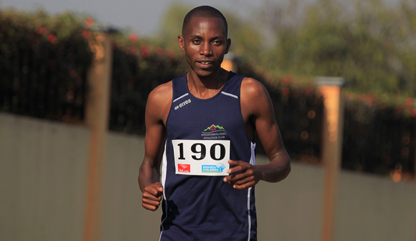 Rwandau2019s long distance runner Felicien Muhitira  during a past race.  Sam Ngendahimana.