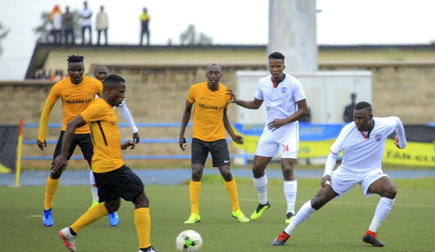 Mukura Skipper Hussein Ciza Mugabo (with the ball) played a pivotal role in the midfield despite squandering a couple of goal opportunities. Courtesy.