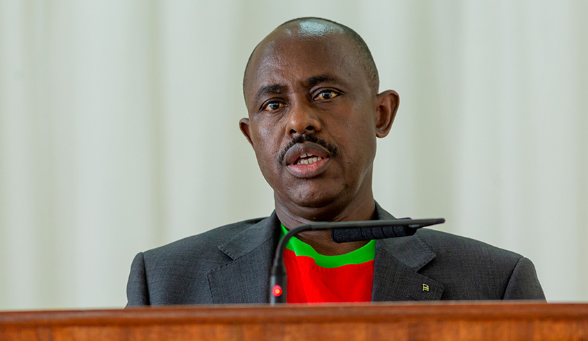  Dr Mutimura Eugene, Minister of Education addressing Imbuto Foundation's scholarships'recipients at the Edified Generation 2018 camp