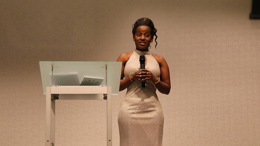 Uwanziga during the launch of her book u2018The Incredible Ways of Parenting You Always Wanted to Knowu2019 in The Hague, Netherlands. Courtesy.