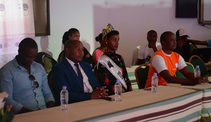 Reigning Miss Rwanda Liliane Iradukunda (front row 2nd left) was in attendance at  both auditions. 