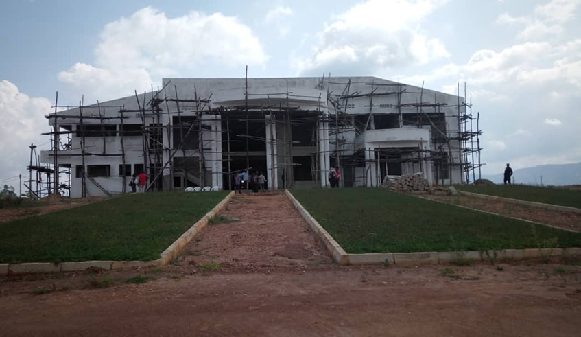One of the buildings of the proposed Gatonde Hospital thatu2019s under construction in Gakenke District. Ru00e9gis Umurengezi.