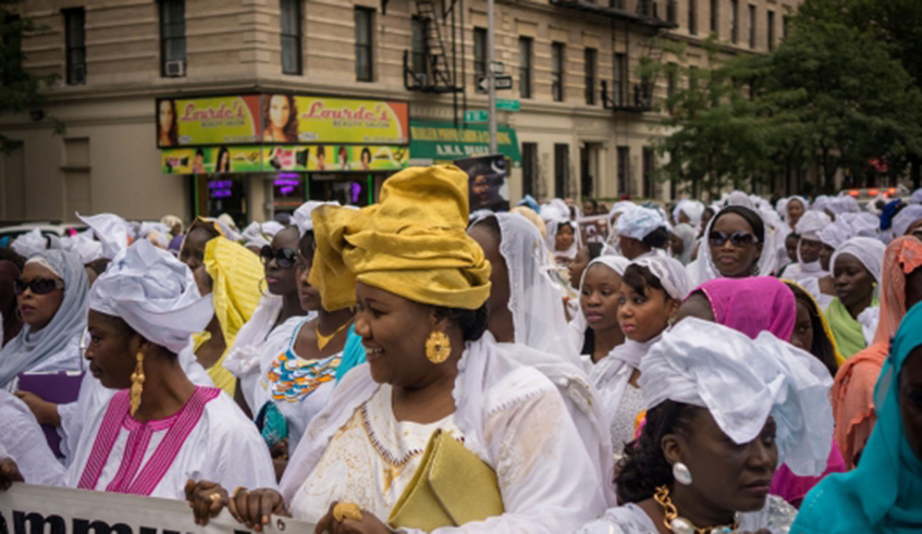 Sengalese at cultural parade in Harlem in New York. Net photo.