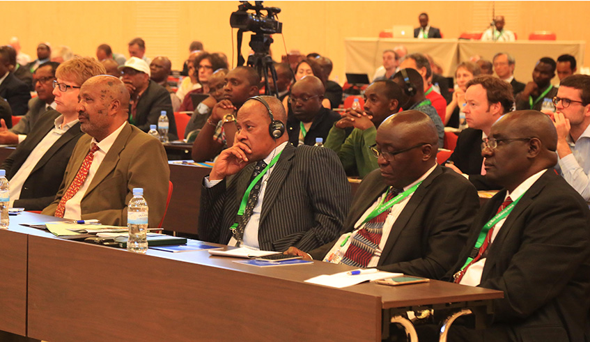 Delegates follow a presentation during the Seventh African Rift Geothermal Conference held in Kigali last month. Sam Ngendahimana.