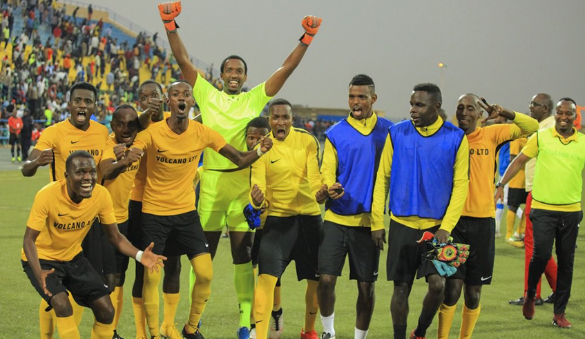 Mukura players celebrate after seeing off another Sudanese side u2013 Hilal Obayed u2013 in the first round at Huye Stadium last Saturday. Courtesy.