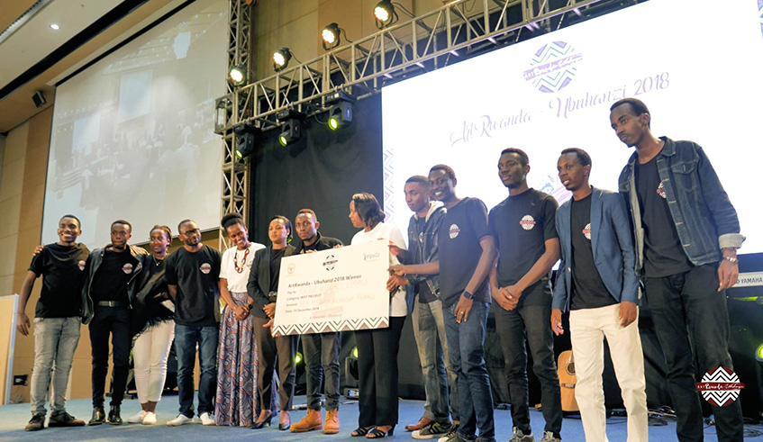 The winners of Art Rwanda-Ubuhanzi 2018 in photography, cinematography and animation category, received Rwf10million, as seed capital for their project. File.