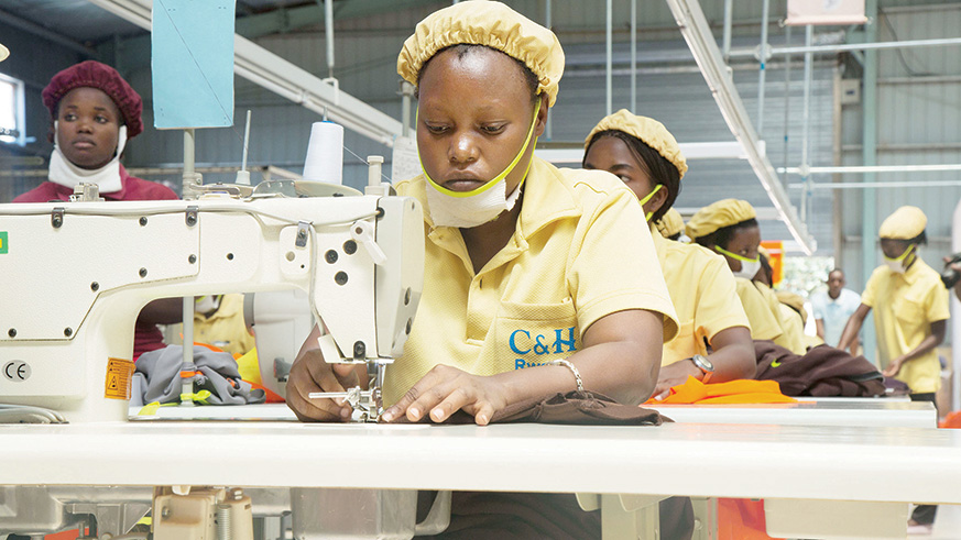 Employees working at C&H Garments factory in the Special Economic Zone in Gasabo District. More investments like this are critical for sustaining the countryu2019s ambition of creating 200,000 jobs every year. Sam Ngendahimana. 