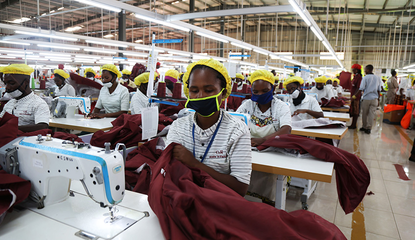 C&H Garments employees at work at the Kigali Special Economic Zone. Sam Ngendahimana.