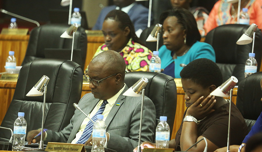 Members of Parliament during the training in Kimihurura. Sam Ngendahimana.
