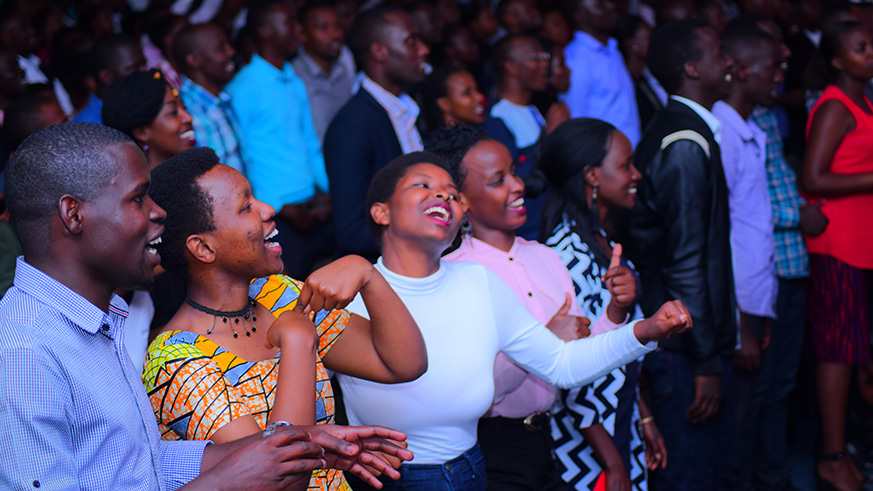 Revellers enjoy themselves at the â€˜Himbaza Live Concertâ€™.  Photo by Frederic Byumvuhore