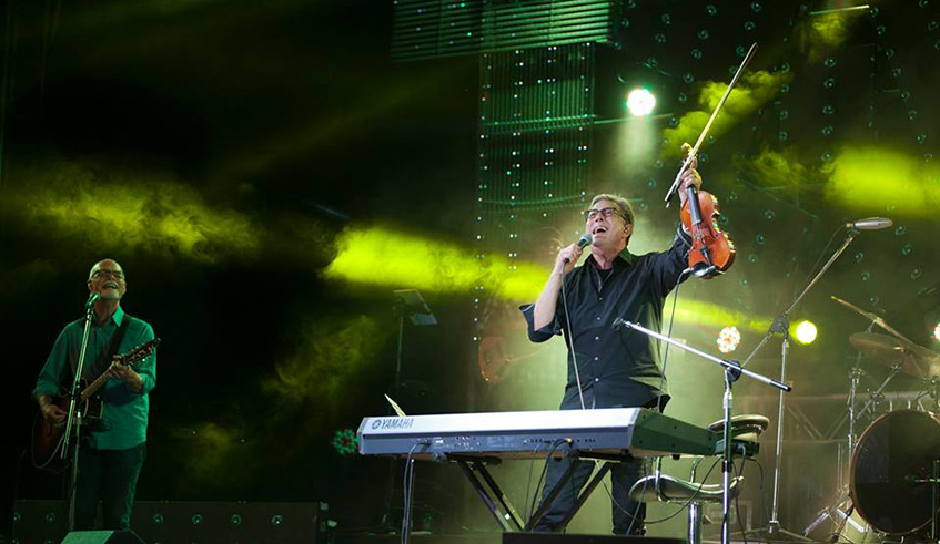 American singer Don Moen (right) will grace the â€˜MTN Kigali Praise Fest 2019 Edition Oneâ€™. He is seen here performing with his band in Mombasa, Kenya in 2015. Courtesy photo. 