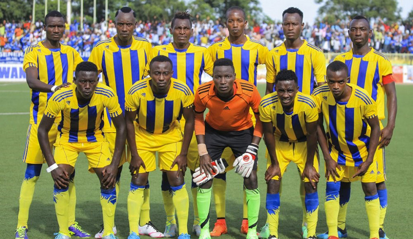 Strugglers Amagaju FC, seen here before facing Rayon Sports at Kigali Stadium last month, have only managed to collect 11 points from their first 13 Azam Rwanda Premier League games this season. Courtesy.