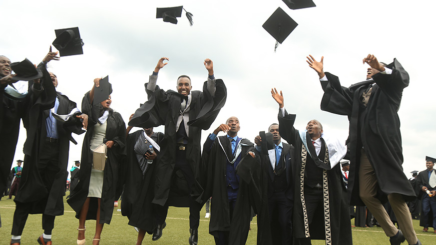 University of Rwanda graduates last year. The government will soon launch a new web-based platform that will be linking university graduates with opportunities available on the labour market. File.