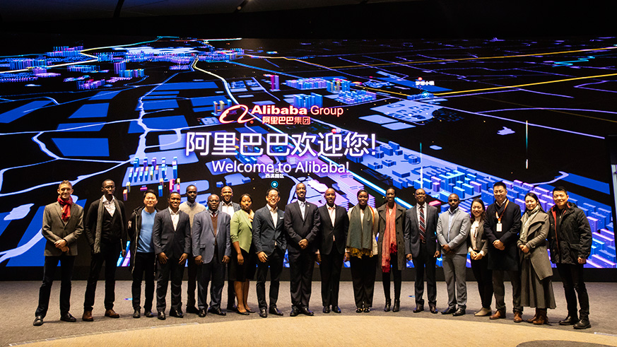 The Rwandan delegation in a group photo with Alibaba officials after the workshop. Courtesy.