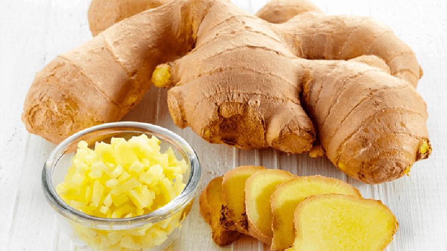 Ginger has components that help burn fat. Net photo
