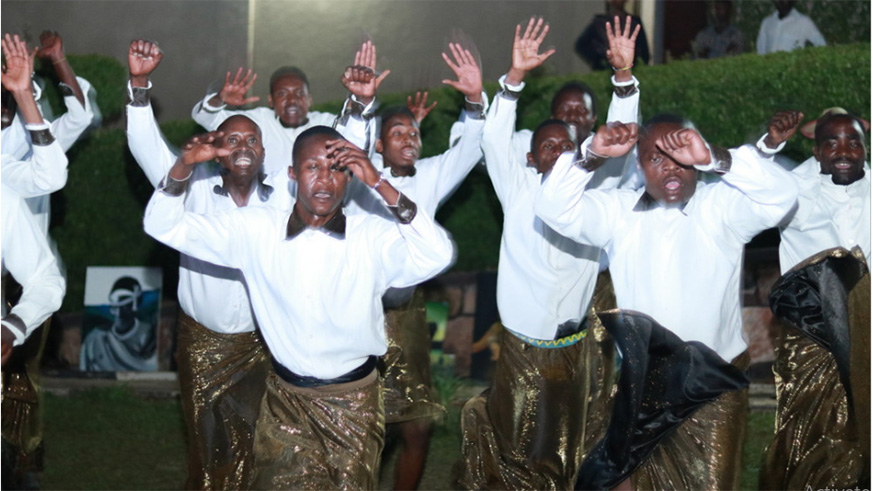 A cultural troupe performs at the launch of Ikobe Art in Kibagabaga over the weekend. Courtesy photos.