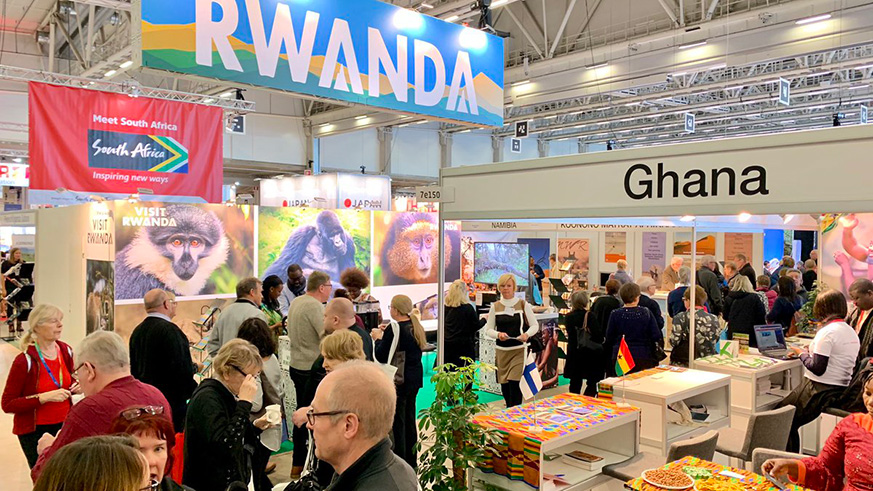 Among the things that Rwanda showcased at the trade show include Gorrillas and Rwandan coffee. Courtesy.