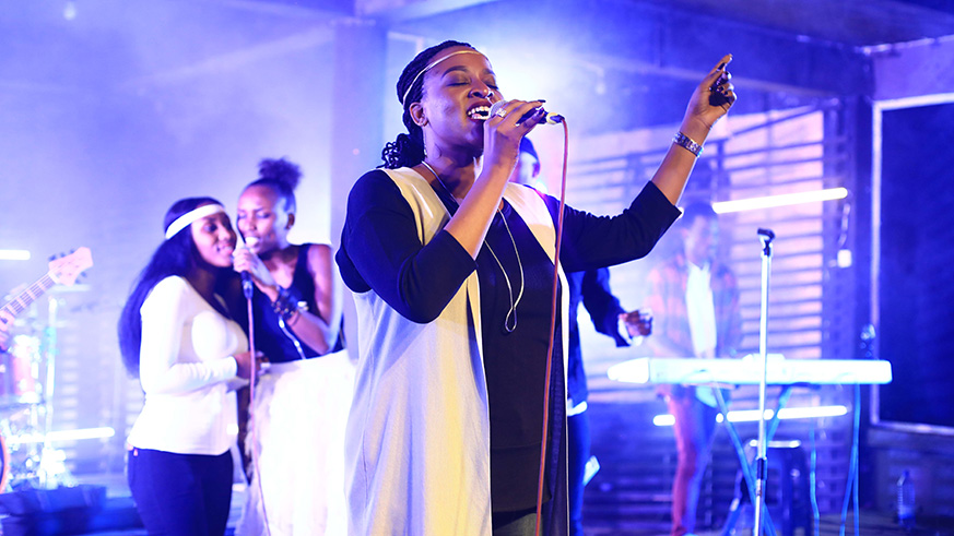 Gospel songstress Aline Gahongayire performed at the event.