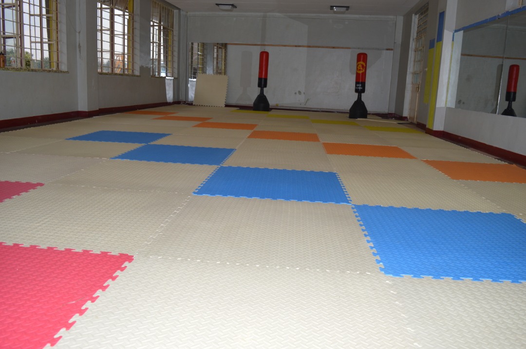 Lions Karate-Do School members raised funds to buy a karate tatami [mats] and punching bags worth more than Rwf2.1 million. Courtesy