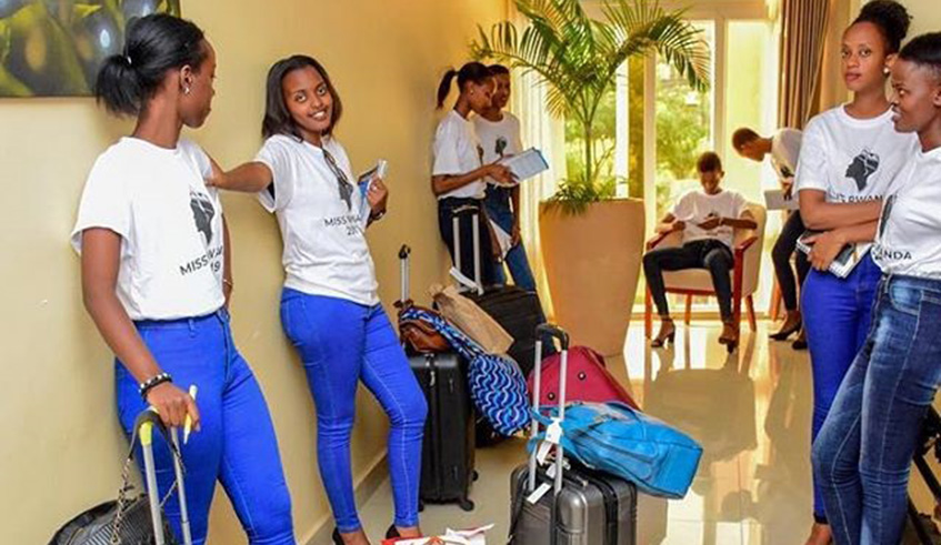 Contestants with their belongings  ahead of a challenge  and elimination process . /Courtesy photo 