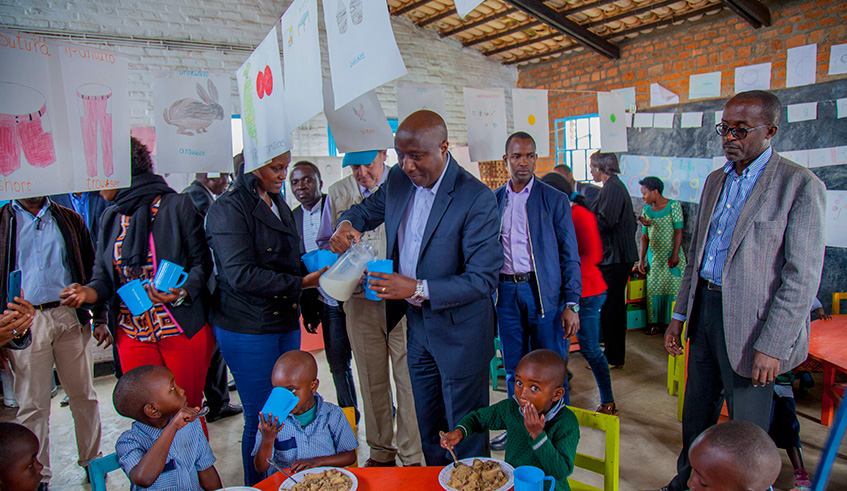 Rt. Hon. Prime Minister Eduard Ngirente at the launch of SPRP in Nyabihu-May 2018