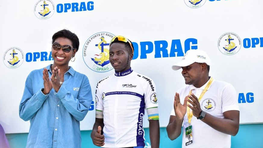 Didier Munyaneza (Center), 21, finished the tournament with the White Jersey. (File)