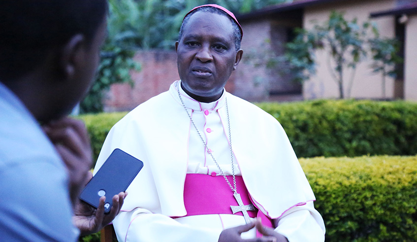 New Archbishop of the Kigali Archdiocese Antoine Kambanda speaks to The New Times during the interview on Friday last week. Sam Ngendahimana.