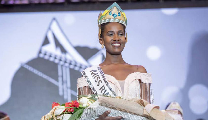 Miss Rwanda 2019 Meghan Nimwiza is crowned on Saturday night. File.