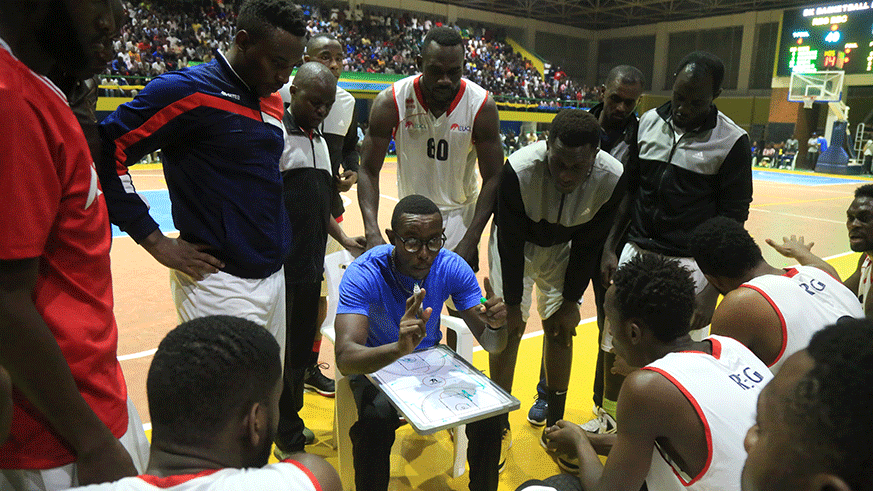 Patrick Ngwijuruvugo gives instructions to his REG players during the final match of the preseason tournament in November last year at Amahoro Stadium. Sam Ngendahimana.