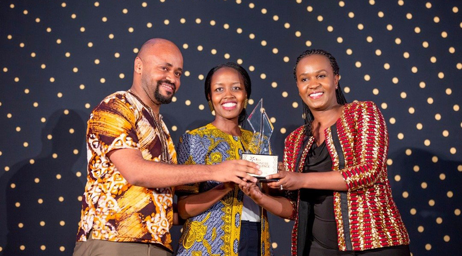 Dr Patrick Singa, babyl's Medical Director, Hon Paula Musoni Ingabire, Minister of ICT and Innovation, Shivon Byamukama, babyl's Deputy CEO.