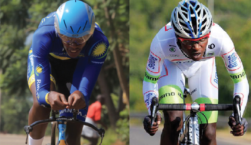 Yves Nkurunziza (L) and Samuel Hakiruwizeye (R) lead Team Rwanda at the 2019 Tour de lu2019Espoir. Sam Ngendahimana.