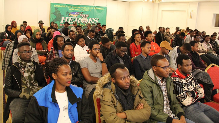 Rwandan community and friends of Rwanda during Heroesu2019 Day celebrations in Turkey. Courtesy.
