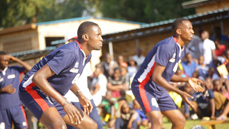 Left-attackers Flavien Ndamukunda (L) and Olivier Ntagengwa were instrumental in REGu2019s wins over IPRC-East and Kireehe on Saturday. File.