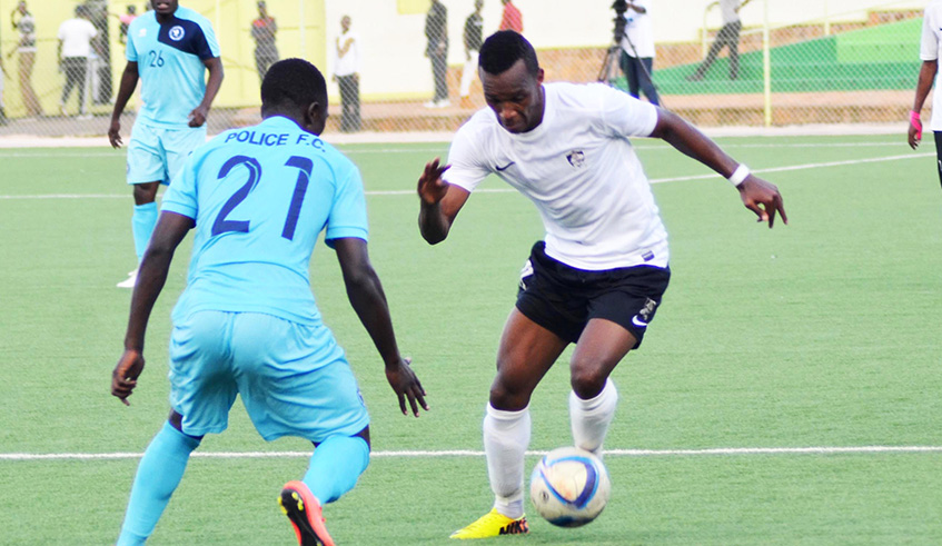 Patrick Sibomana (with the ball) spent four seasons at APR before his 2017 move to Shakhtyor Soligorsk in Belarus. File