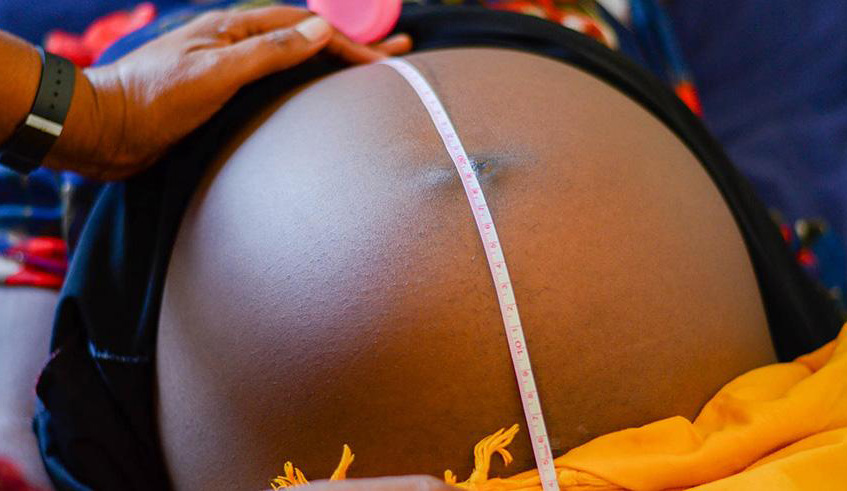 A pregnant woman during antenatal checkup.