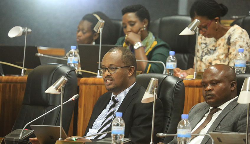 Members of Parliament during the session yesterday. Sam Ngendahimana.