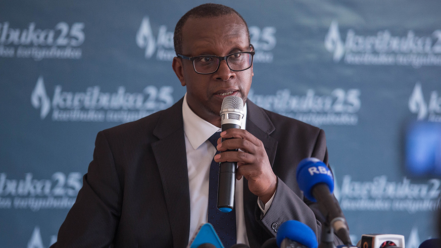 Jean Damascu00e8ne Bizimana, Executive Secretary of the National Commission for the Fight against Genocide (CNLG). N. Imbabazi.