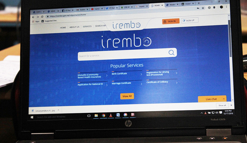 Agents of Rwanda Online platform ( Irembo) that provide services related to Mutuelle de Sante premiums payment are set to benefit from an increase in commission fees as an incentive. File.