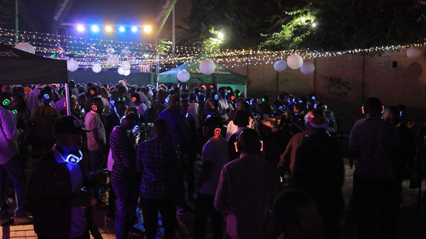Revellers during a slient disco event. File photo