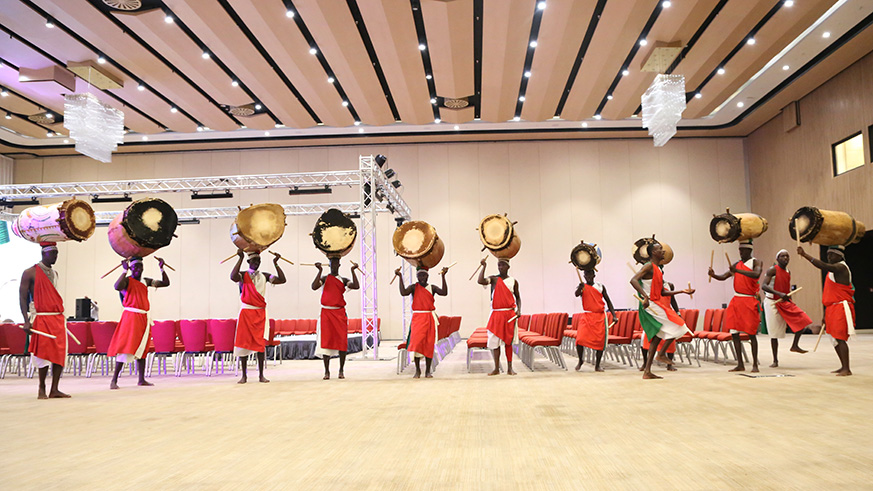 Drummers from Burundi entertain the audience at the show.