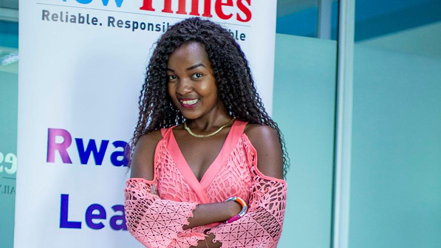 Singer Clarisse Karasira after an interview at The New Timesu2019 office. Faustin NIyigena.