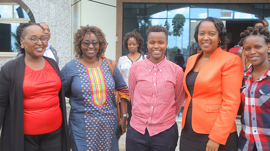 The forum was opened by Sports Minister Espu00e9rance Nyirasafari (2nd right) and attended by women athletes and administrators.Courtesy.