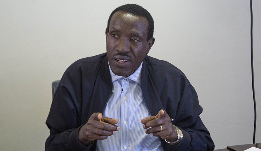 Senator Jean Damascene Ntawukuriryayo speaks during a session of the senatorial committee yesterday.  Nadege Imbabazi.